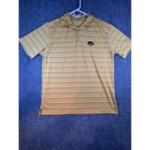 Horn Legend Iowa Hawkeyes Polo Shirt Mens (M) Striped Performance Luxury Stretch